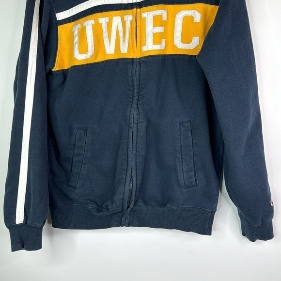 Vintage Champion UWEC Bluegolds College Blue Full Zip Sweatshirt Size Small - Picture 3 of 9